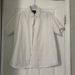 Beverly Hills Polo Club White Polka Dot Casual Button Down Shirt